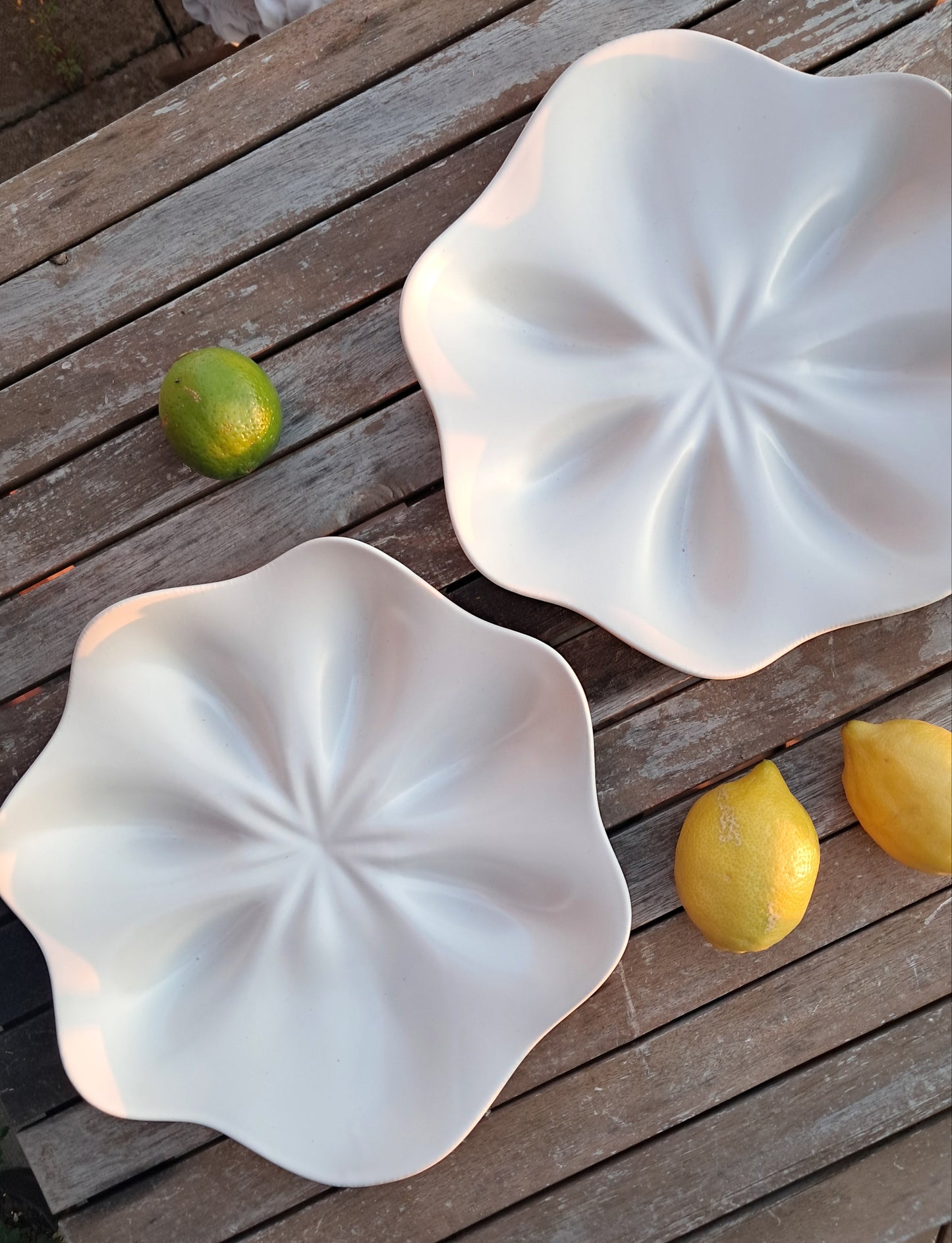 Seafood platter, bespoke, oyster plate, satin white, lemons and limes